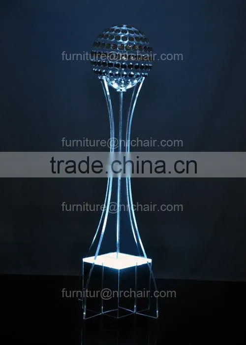 shanghai wedding banquet table decorative acrylic led centerpiece(with crystal ball)