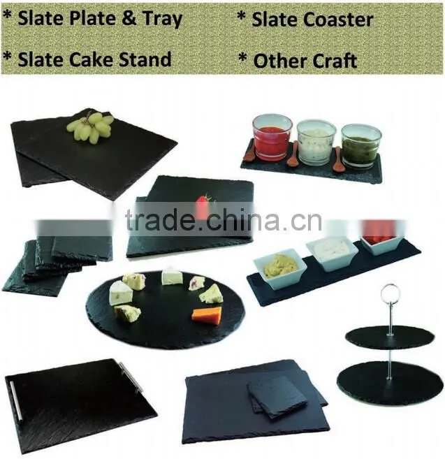 Chinese Local Natural Black Slate Placemat