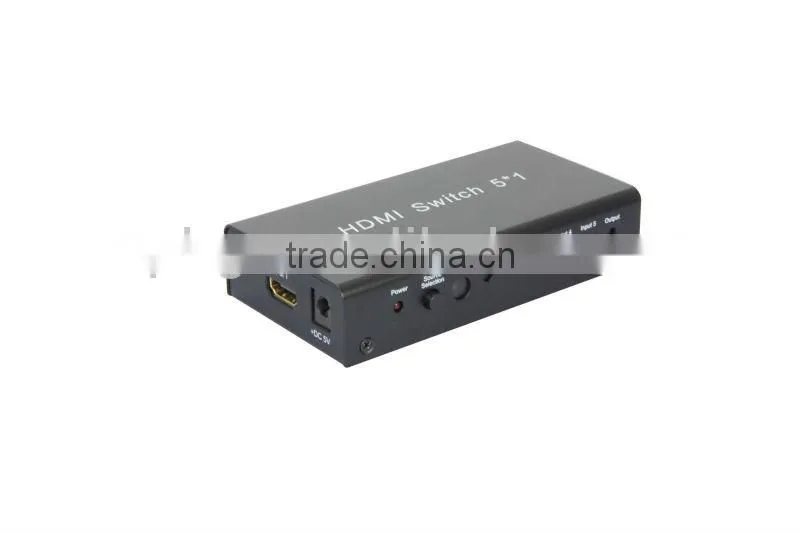 3D 5 way hdmi switch with amplifier and IR remote