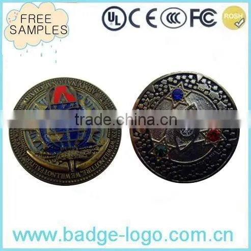 custom die casting 3d zinc alloy coin for sale