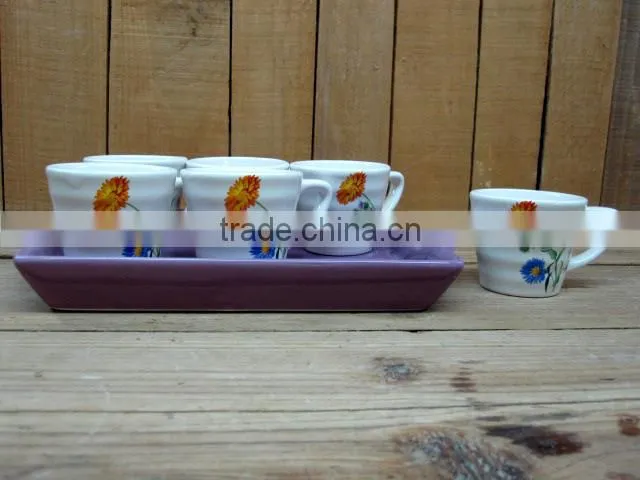 New cheap decal ceramic tea coffee cup and saucers