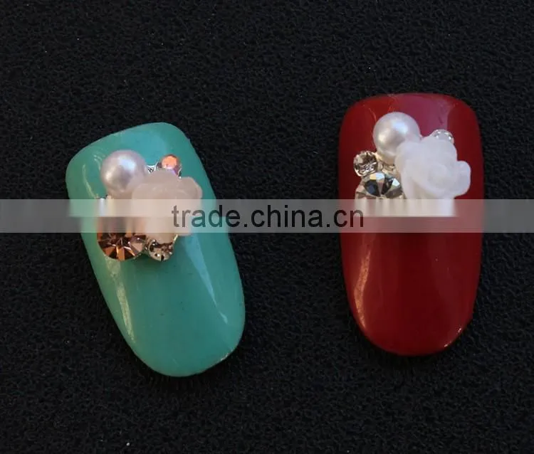 New arrival crown bow knot flower skull designs 3D nail art jewelry