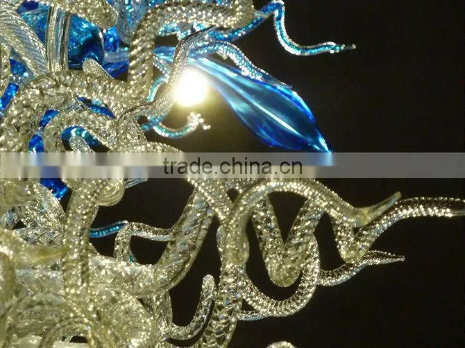 hand made glass lighting with three storey height and Decorative art glass xo-20120710 and hotel glass project