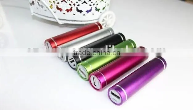2016 best selling cylinder shaped aluminum 2600mah power bank, promotion 2600mah power bank