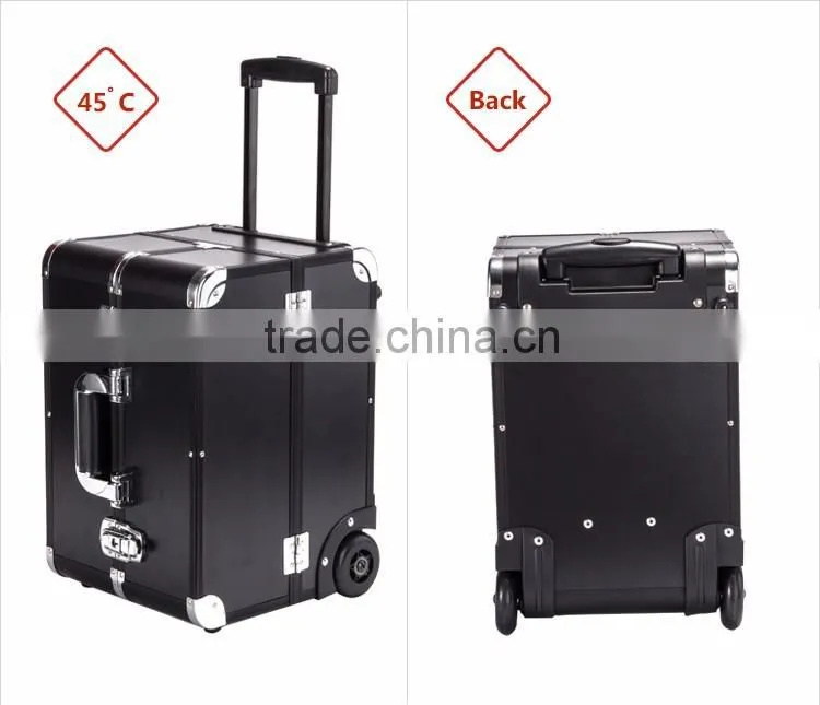 Aluminum Leopard Cosmetic Case Makeup Storage Utility Case with Extendable Trays to Organize
