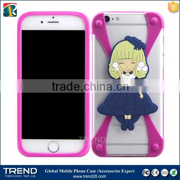 universal silicon bumper cover for mobile phone with stand