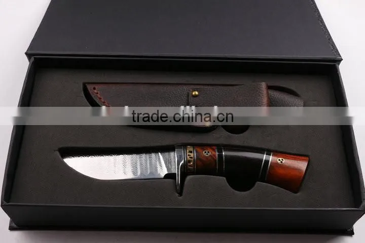 OEM Damascus blade handmade small hunting knife