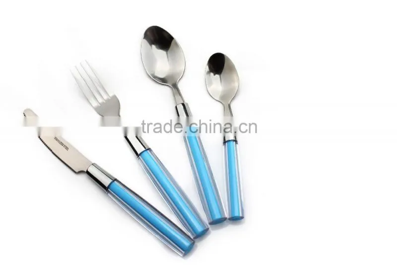 flatware colored handle, plastic cutlery, cutlery set 24 pcs