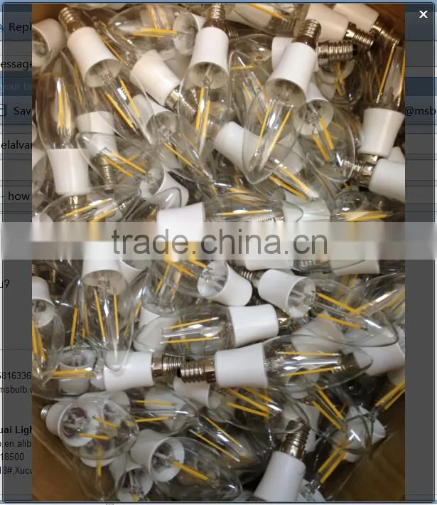 New LED tungste New LED tungste tungste led filament candle 4w 2w candle filament 110v 220v