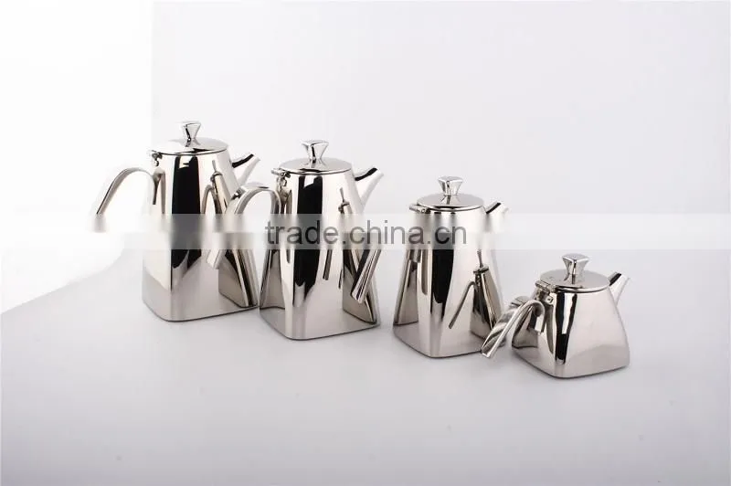 stainless steel 18/8 round tea pot tablewares SGS/FDA/LFGB drinking water jug housewares tea kettle with three pearl legs