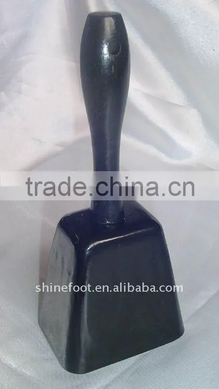 8inch square shape metal cow bell A11-H01 with your logo for football fans (E055)