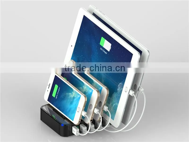 USB Chargering Station 0.5W Max Plastic ABS Multi 5 Port USB Charger For Mobile Phone