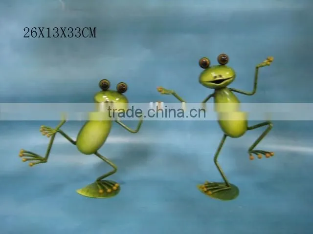 new! metal sitting frog statue garden decoration