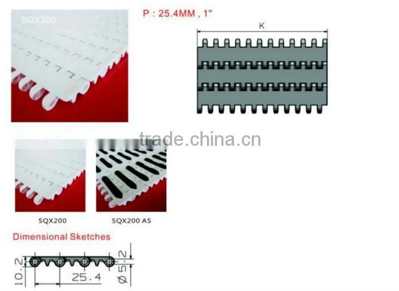 plastic conveyor belt SQX200 meat conveyor