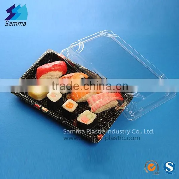 Disposable plastic salad sushi take away box