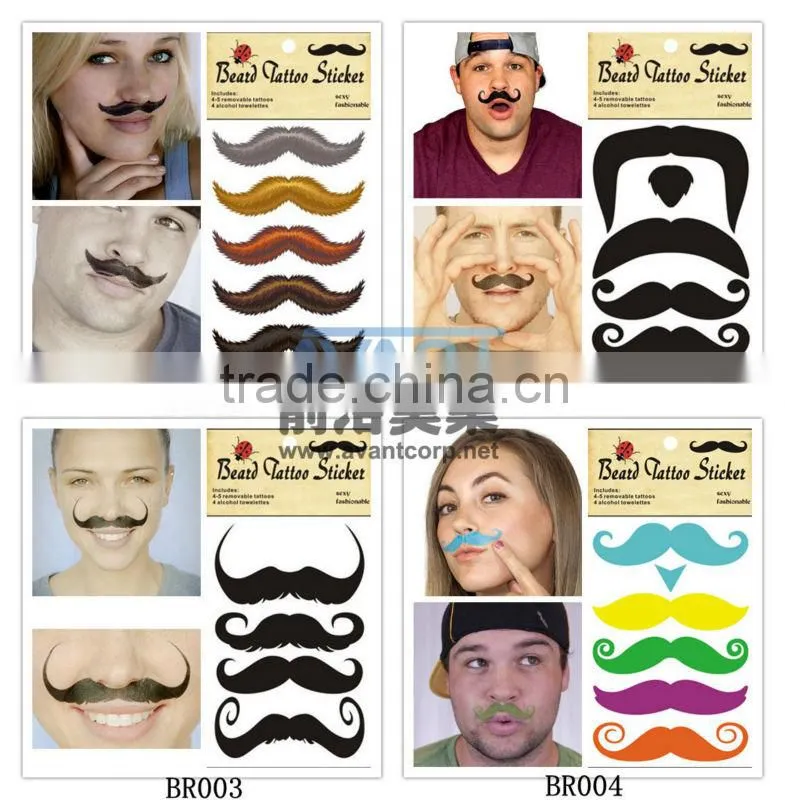 Temporary Funny and Sexy Mustache Tattoo Sticker