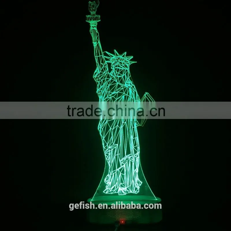 Customized design acrylic 3D display table lamp with night lighting