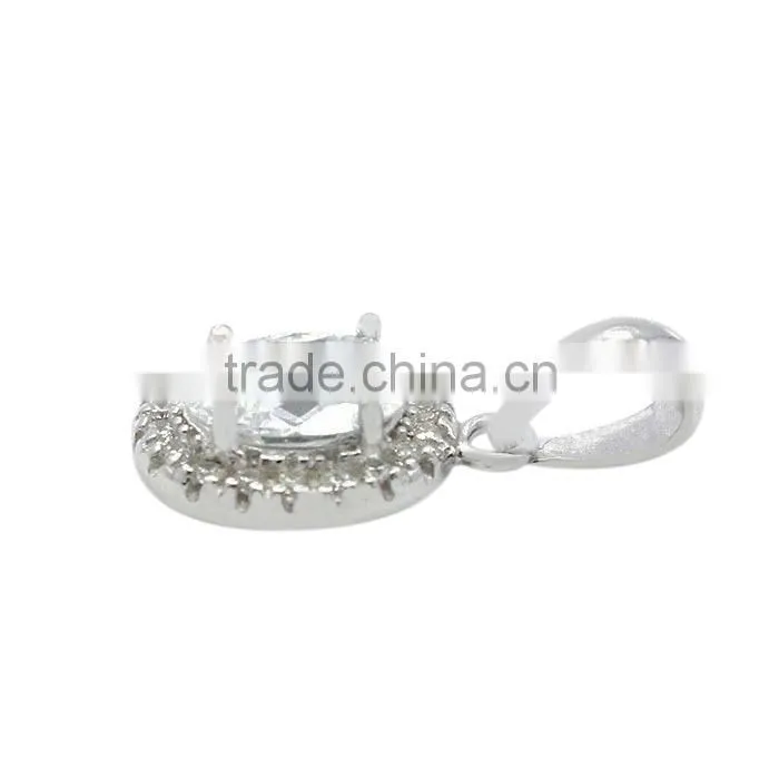 Wholesale AAA zircon inlaid 925 silver engagement pendant