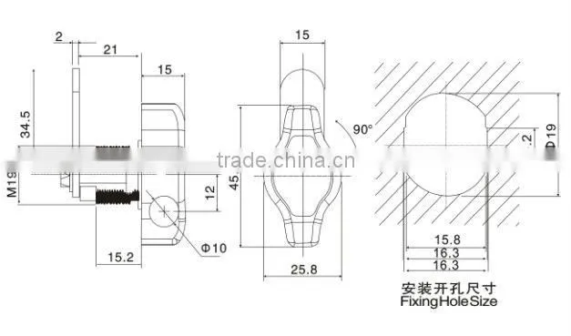 factory supply zinc alloy custom the hidden steel cabinet lock for the steel cabinet