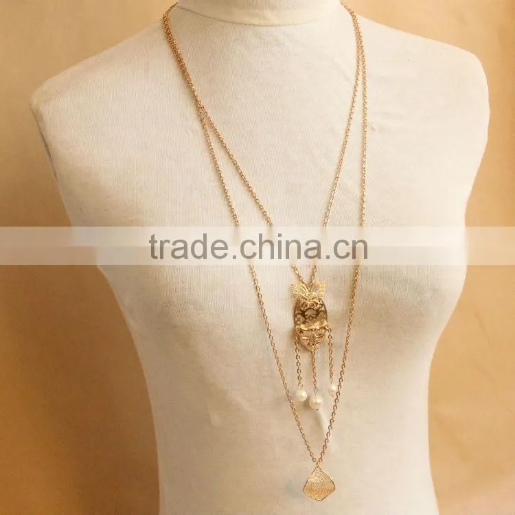 MYLOVE gold pearl sweaterchain fahion coat chain MLSC-19