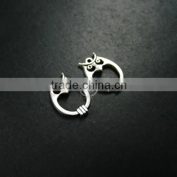23*16MM antiqued silver plated hollow owl charm DIY pendant charm supplies 1820276