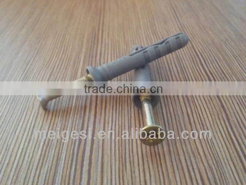 Flat head nylon screw nail with plug
