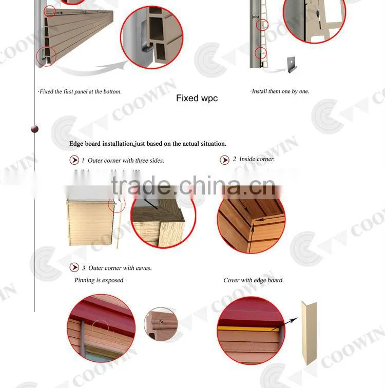 China wood plastic panels outdoor