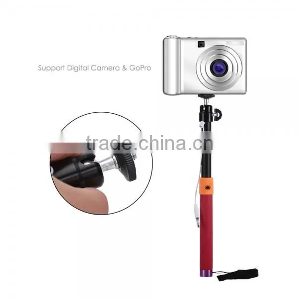 3.5mm Plug-and-play Wired Selfie Monopod W/ Adjustable Clip Clamp For iOS/Android Phones-No Need Battery Or Bluetooth Match