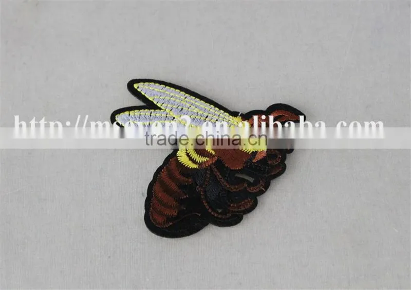 fancy design brown color insect sew on embroidery patch for clothes