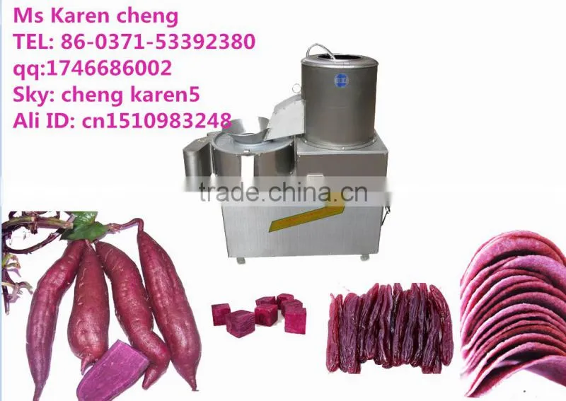 sweet potato peeling and slicing machine/sweet potato chips cutting machine
