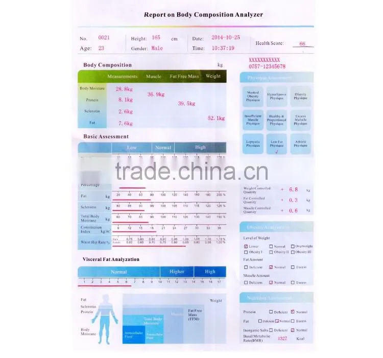 Professional body composition analysis machine/body analyzer machine