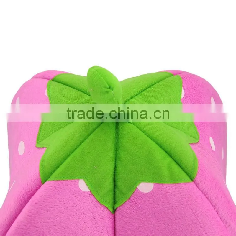 New Arrival Foldable Strawberry Shape Sponge Pet House dog Bed Cute Pink L