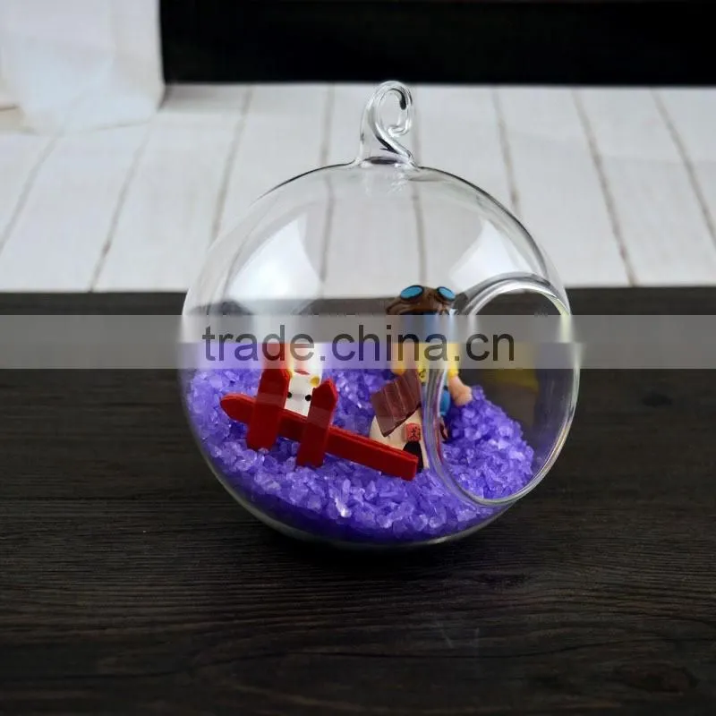 hanging glass ball candle holder, mini flowerpot