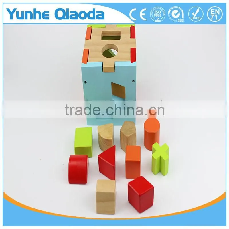 colorful Cube For Shape Sorter Cognitive And Matching Wooden Toys
