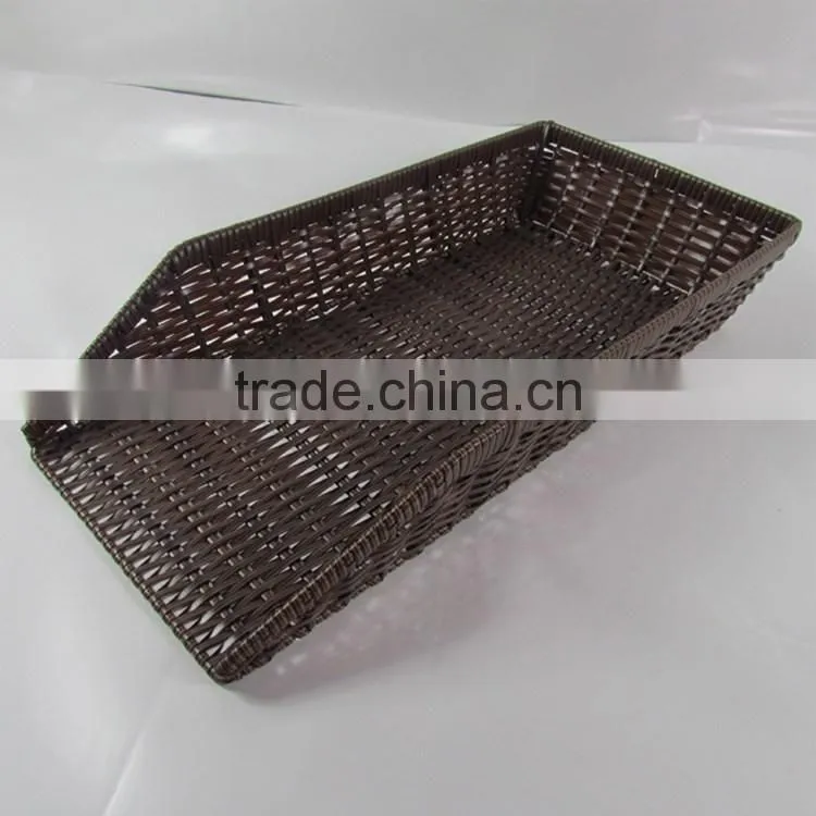 S&D poly rattan brown wicker storage basket imitation supermarket display basket fruit basket