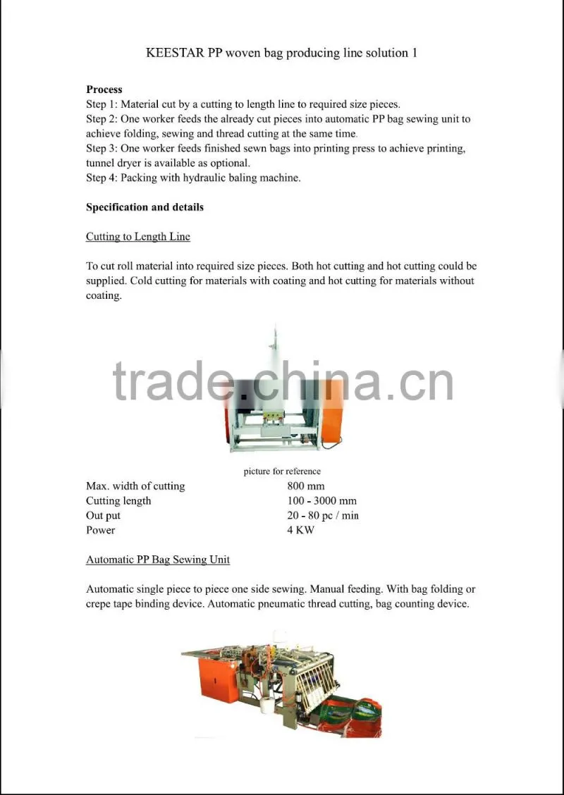 Keestar flour rice fertilizer pp bag cutting and sewing machine