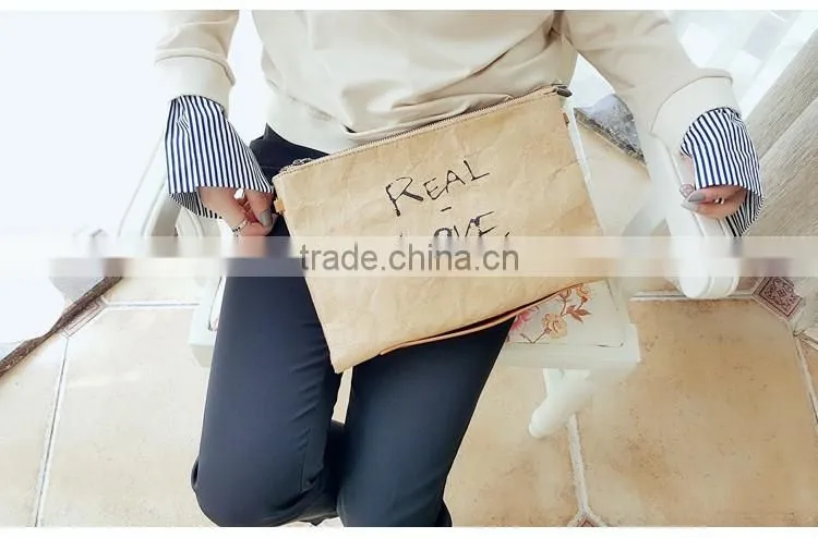 washable Kraft Paper clutch bag Handbag