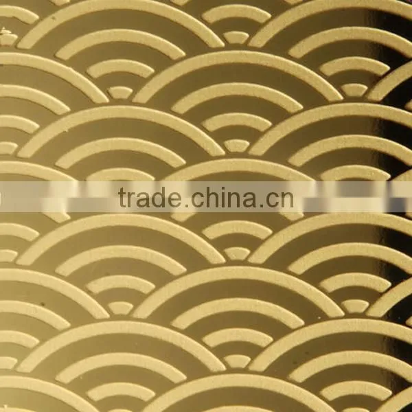 Foshan 304 1.0mm Etching Bronze Color Decorative Stainless Steel Sheet for Decoration