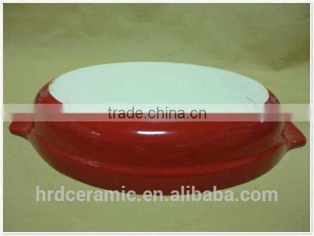 Colorful oval ceramic bakeware