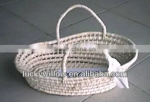 hand made white wickerbaby cloth basket for home use