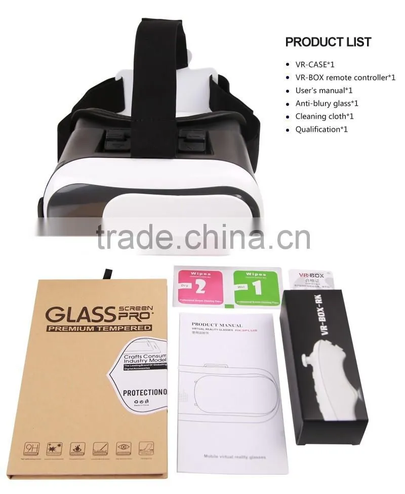 ZOOM FUNCTION VR case 3plus 3D glasses VR box with headstrap vr glasses for mobile phone