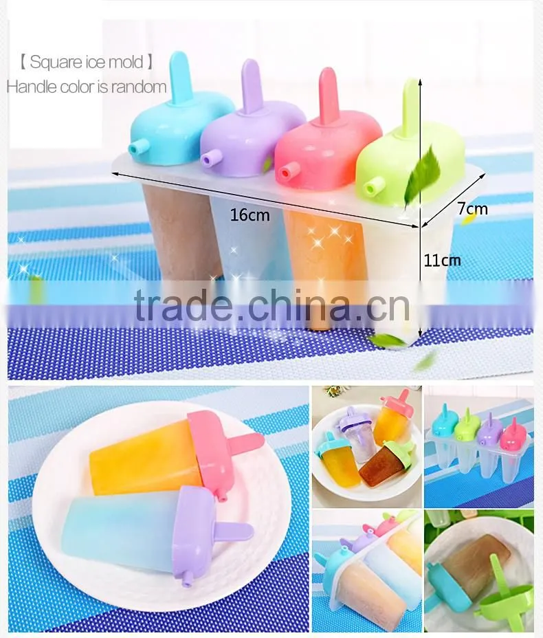 Set of 4pcs plastic ice mold juice mold with cover ice making stools