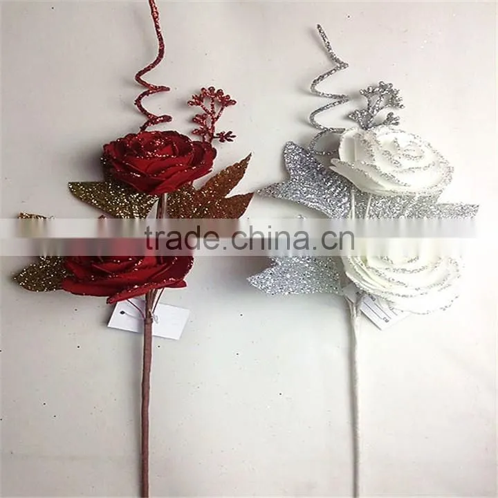 household items made china artificial glitter rose flowers
