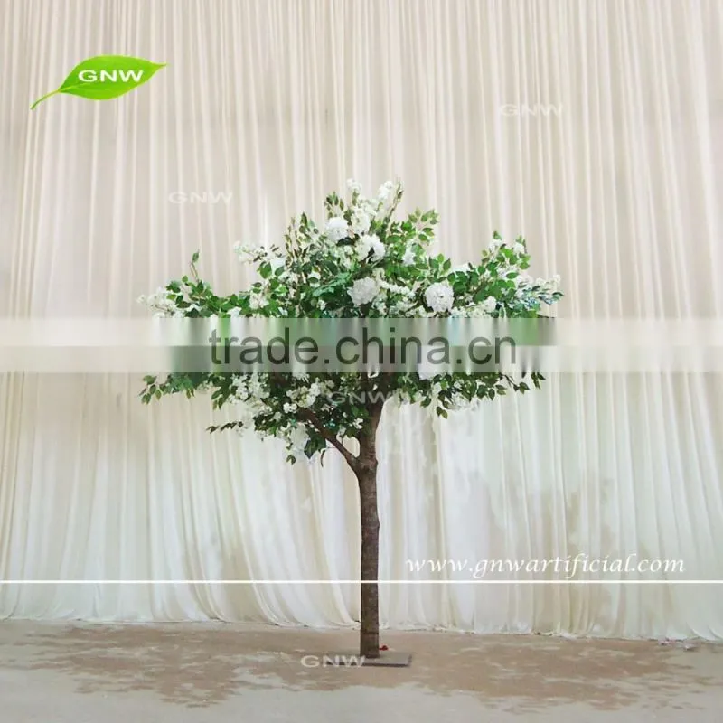 GNW BLS1609015 Latest design High similation pink silk cherry blossom tree for wedding decoration