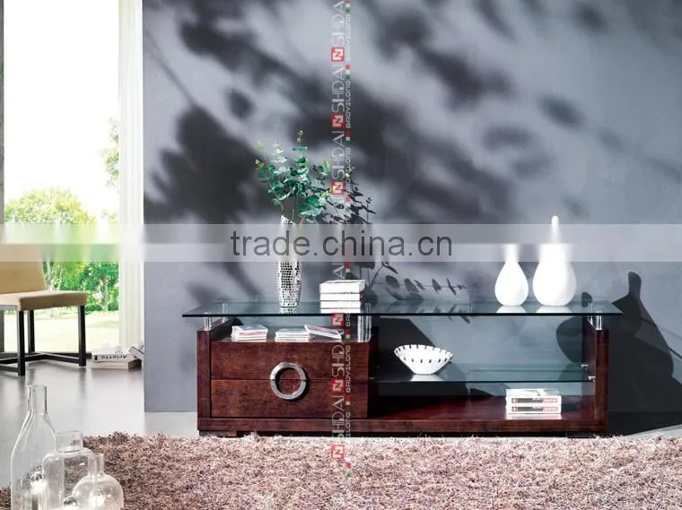 tempered glass tv unit, tempered glass tv units, modern tempered glass tv unit furniture E-121