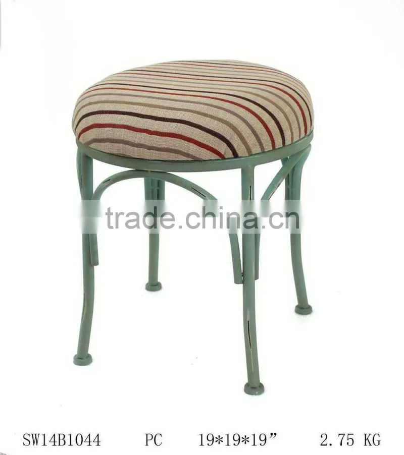 metal chair with linen cushion