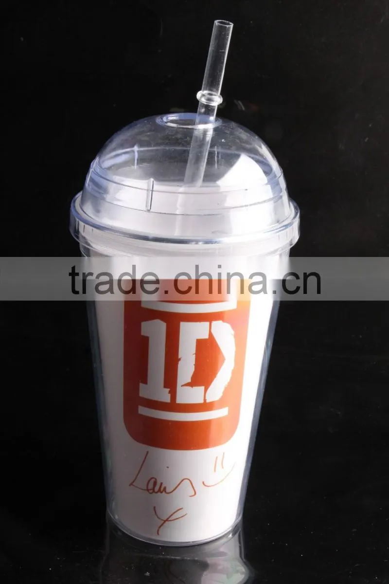 Sedex 4p approved factory 450ml tumbler with straw for promotional