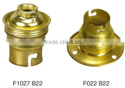 hot sale copper alluminium iron golden lamp holder base light bulb socket cap E26 E27 B22 E14
