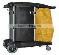 Commercial Plastic Service Cart with Wheels cleaning trolley 05109
