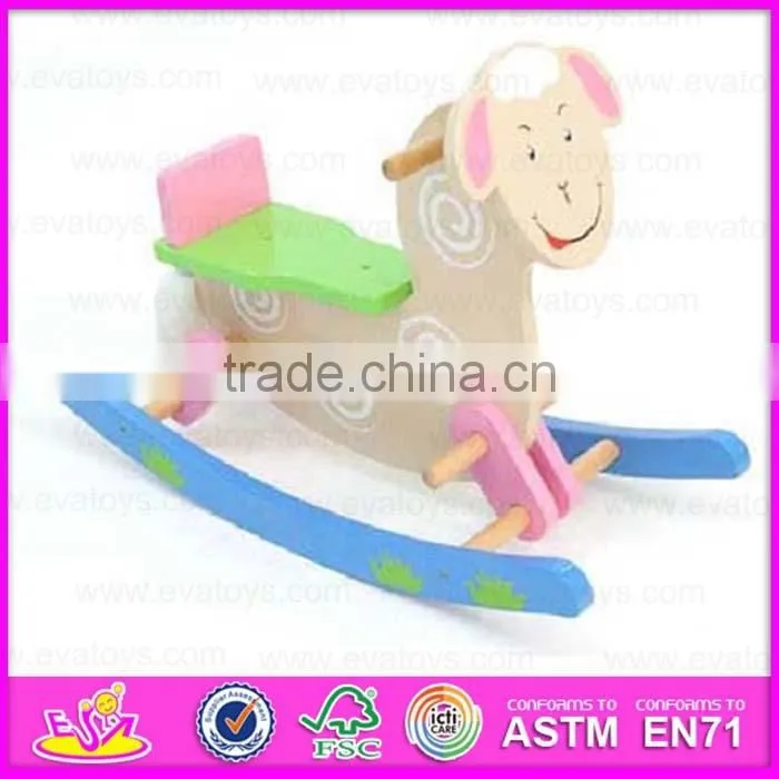 2015 Nursery school toy kids rocking animal toy,Indoor game wooden Ride On Toy,Lovely pig design wooden rocking horse WJY-8009